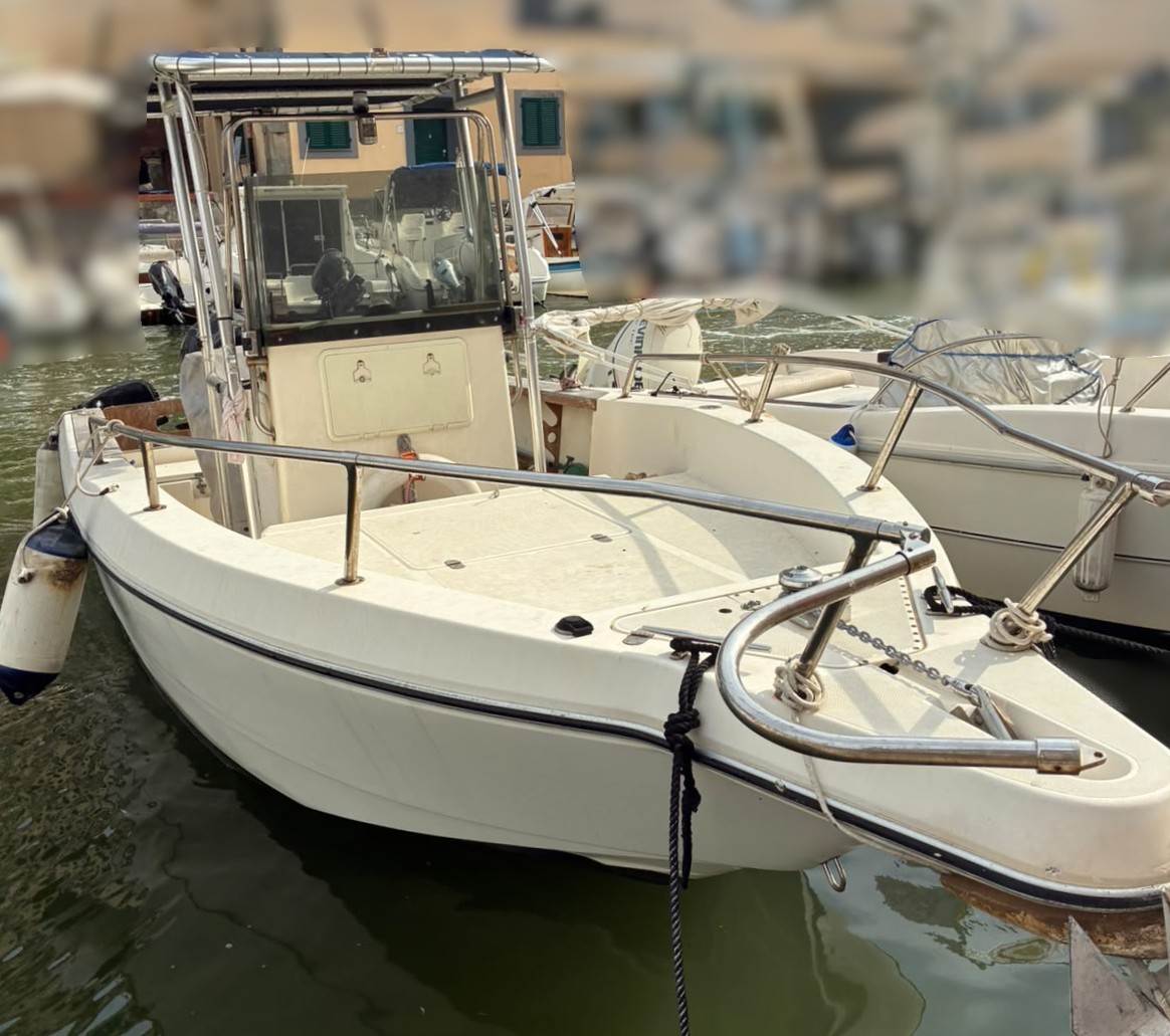 CAPELLI STARLET 21 + 150 HP MERCURY (2019) all'ormeggio <br><a href=dettaglio.aspx?Id=394 >VAI ALLA SCHEDA</a>